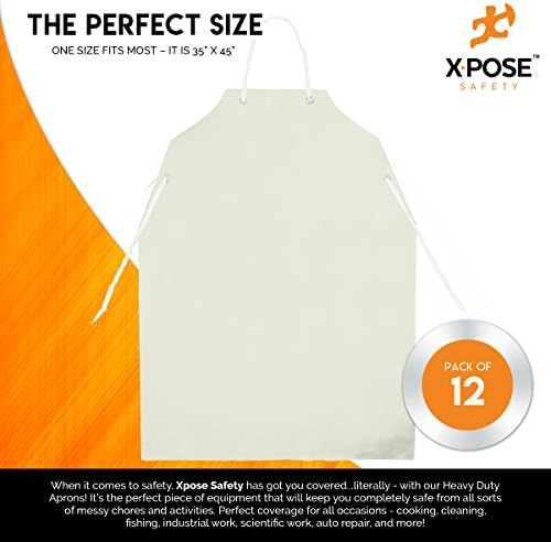Xpose Sigurnost Heavy Duty Vinyl Potporna pregače - 12 pakovanja, bijela - za dom, industrijska i
