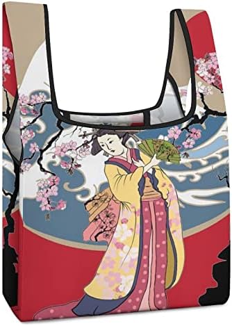 Japanske umjetničke gejše sklopive torbe za kupovinu za višekratnu upotrebu torba za namirnice sklopiva u priloženu