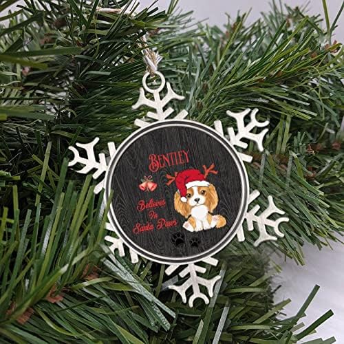 Pewter Snowflake Božić ukrasi vjeruje u Santa Claw pas običaj Božić ukrasi ukrasi Metal Keepsake Ornament Winter Wonderland dekoracije za jelku Božić Party Decor