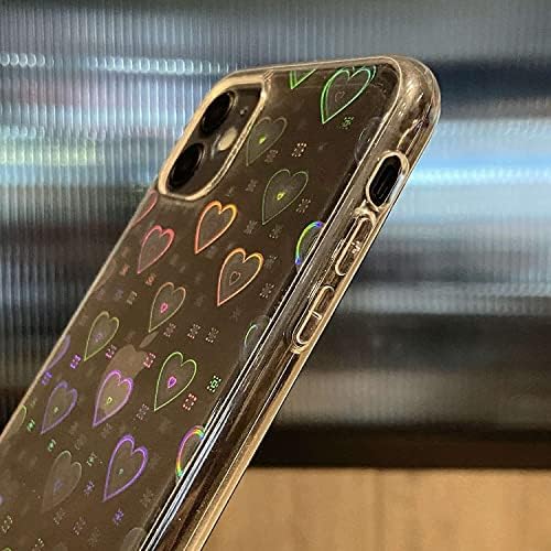 SmoBea kompatibilan sa iPhone 12 Mini slučaj, za laserski Glitter Bling srce Soft & amp ;fleksibilan TPU i Hard PC leđa Shockproof poklopac žene djevojke srce uzorak slučaj telefona