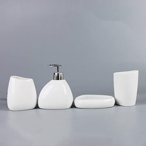 BKDFD Bijela keramika Pribor za kupaonice Postavite sapun Dispenzer četkica za zube četkica za zube pamučni
