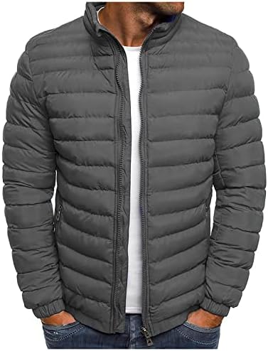 WenKomg1 Puffer jakne za muškarce, čvrsta lagana pakirana gornja odjeća Zip gore Topli ugodne jakne
