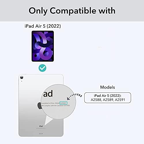 Slučaj za iPad Air 5. generaciju 10,9 inča 2022, 360 Rotirajući sa moćnim magnetom, odvojiva prozirna
