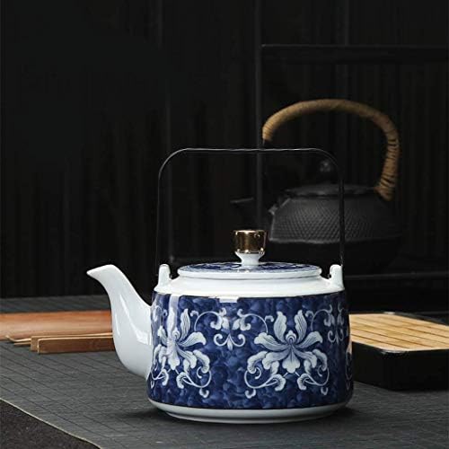 PDGJG čajnik čajnik-čajnik s infusicom, keramički labav list čaj za čaj, moderan mat porculan čajnik plavi