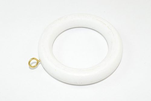 48 x drvena Bijela zavjesa Drape štap prstenovi sa vijkom Eye ID 45mm