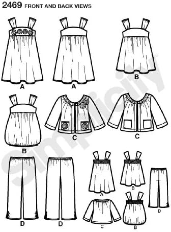 Jednostavnost Jednostavno zašivanje karen z uzorak 2469 Djevojke haljina ili gornja, kapri hlače i jakne veličine 7-8-10-12-14