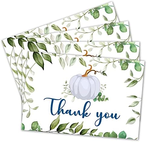 Jesen bijeli zelenilo za bebe hvala čestitke, tema zahvalnosti za slavlje za bebe tuširanje, ukrasi, pribor, 25 Hvala razglednica - BBGXK-004