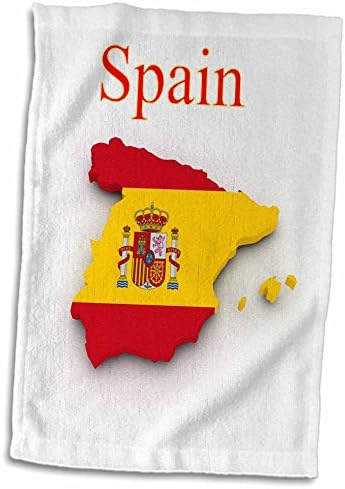 3drose Image of Exotic Španija Karta i pečat u bojama zastava - Ručnici