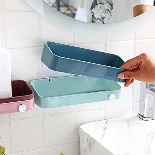 Sofull držač sapuna, kupaonica, dvoslojni ispuštani držač sapuna za kupaonicu Skladištenje nosač ručnika Organizer - plavi svijetli plavi trokut #