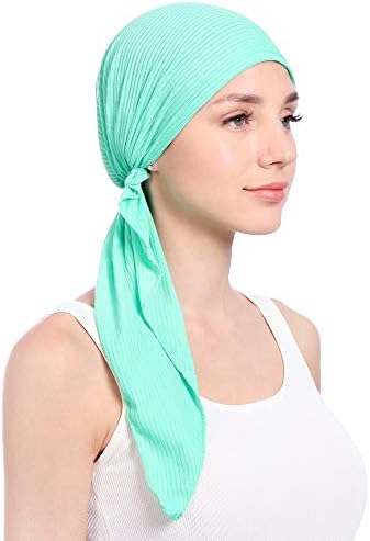Ženski pamučni pamučni turbanski šešir udobni muslimanski šešir tankih lampica dugih kose Slouchy chemo beanie