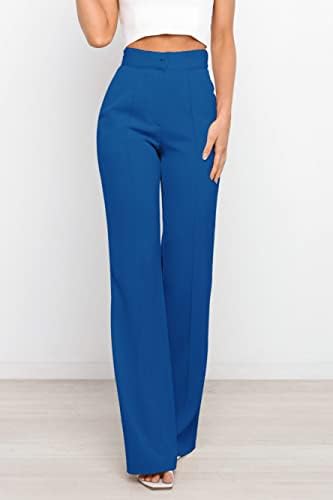 Siflif Ženske kauzalne hlače sa širokim nogama visoke struk, hlače za čizme za žene, radne pantalone sa džepovima