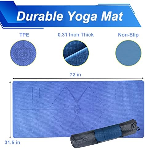 Yoga Starter Kit 12 u 1, joga prostirki sa torbom za nošenje, penastog valjka, mozga, trake otpora,