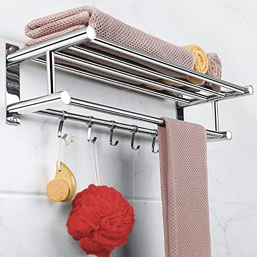 Leluxe kupaonica police za ručnike - SUS304 od nehrđajućeg čelika otporna na ručniku sa dvostrukim ručnikom