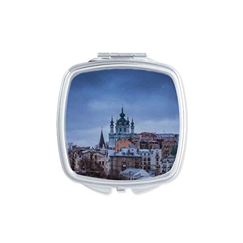 Dvorac Oblaci Plavo Nebo Art Deco Poklon Modno Ogledalo Prijenosni Kompaktni Džepni Šminka Dvostrano Staklo