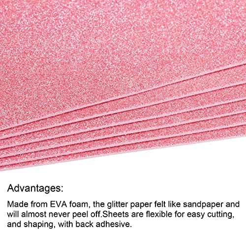 Patikil Glitter Eva pjene listovi meki papir bez ljepila 11,8 x 7,8 inča Pink za DIY projektne paketi od 5
