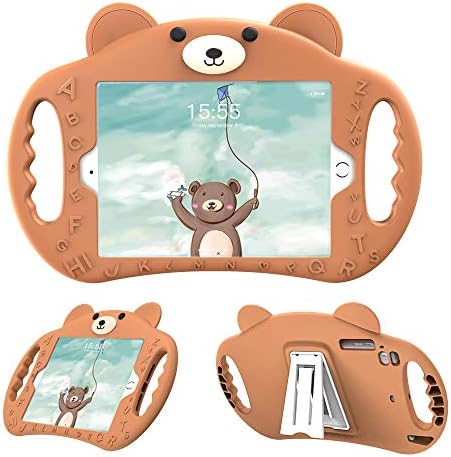 PZOZ CASE kompatibilan za iPad mini 1/2/3/4 futrola za djecu otporna na silikonsku dršku otporne na dječake Poklopac medvjeda za Apple iPad Mini 1. generacije Gen 7,9 '' 1 2 3 4