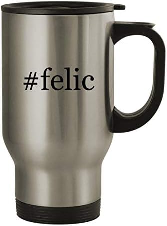Knick Klack Pokloni #felic - 14oz putna krigla od nehrđajućeg čelika, srebrna