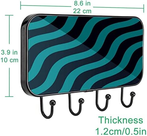 Ljepljivi kukiča od nehrđajućeg čelika za ručnik za zaglavljene kuke zaglavljene u kupaonici ili kuhinji apstraktni plavi crni val dijagonala
