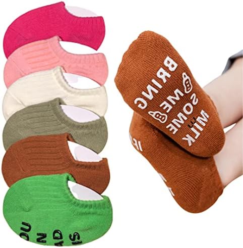 Kisgyst 6 pari Toddler Baby Boys Girls Nema prikazivanja čarapa Pamuk protiv klizanja sa grmljenim bocama