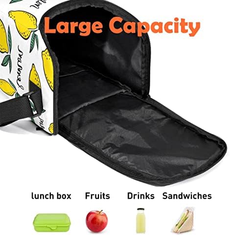 Guerotkr torba za ručak za žene, kutija za ručak za muškarce, Muška kutija za ručak, uzorak žutog limunovog voća
