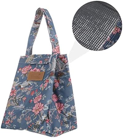 Izolovana torba za ručak torba za piknik: torba za ručak za višekratnu upotrebu nepropusna korpa za ručak Organizator hladnjaka za čuvanje radne škole kampiranje žena i muškaraca dizajn cvijeća