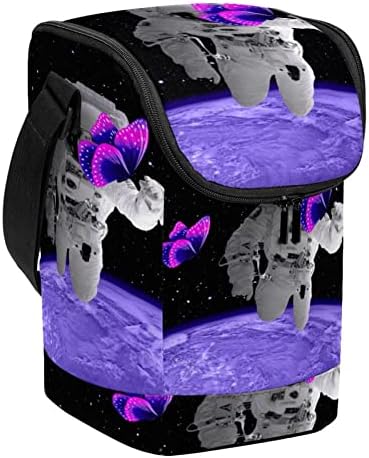 NigelMu torba za ručak za žene i muškarce,nepropusna kutija za ručak, Planet Starry Purple Butterfly,prenosiva