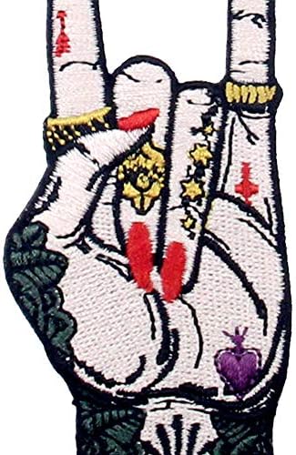 Rock and Roll Tattoo ručni simbol za ručni prst zakrpa za patch vezena aplikacija za šištanje na šinu grb