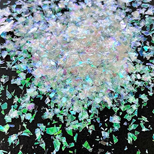 Iridescent Sparkle Confetti, 10 oz celofana Rainbow folija Glitter Mylar pahuljice za zanate, smola, epoksi