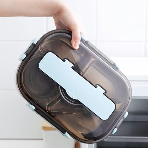N / B kutija za propuštanje od nehrđajućeg čelika, 4 dizajn pretinca, BPA, dolazi sa kašikom štapića,