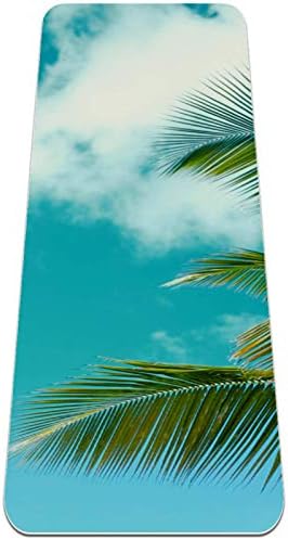 Siebzeh tropska plaža palminog lista Premium debela prostirka za jogu Eco Friendly Rubber Health & amp;