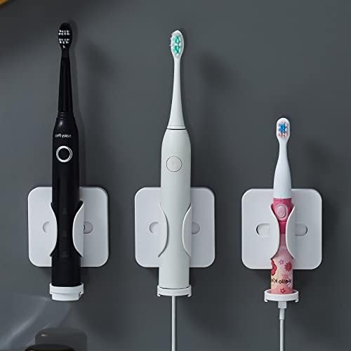 KeaiLele električni držač četkice za zube 2 pakovanja Podesiva zidna Mini ostava za kupatilo Iliganizator