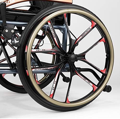 Super lagana magnezijumska Legura samohodna transportna invalidska kolica sa dvostrukom kočnicom, 18