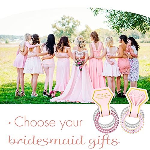 Broddemaid pokloni set uključuje 12 paketa spiralne kose sa laserskim dijamantskom karticom za bakerorette zabavu, svadbenim tušem vjenčanja naklonosti suveniri ukrasima.