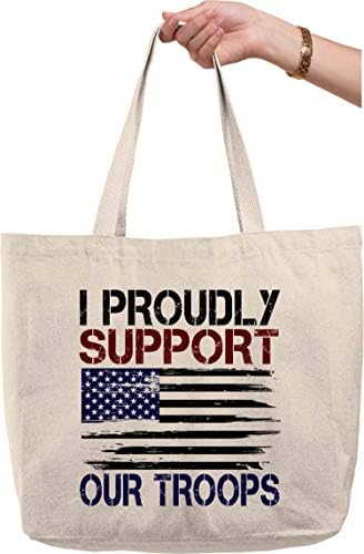 Ponosno podržavam naše trupe Amerike prirodne platnene točke torbe