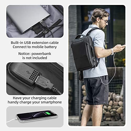 Muzee backpack za muškarce, 3in1 Slim Business Backpad Stylish Executive aktovka i casual Daypack odgovara