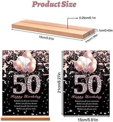 TrgowAul 50. rođendanski ukrasi za žene, ružičasto zlato 50 rođendan banner stolnjac 50 i fenomenalna krila i