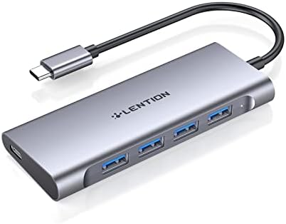 LENTION USB C Hub sa 4 USB 3.0 & tip C punjenje kompatibilan 2023- MacBook Pro, novi Mac Air, novi Surface, Chromebook, više, stabilan vozač Certified Tip C Multiport Adapter