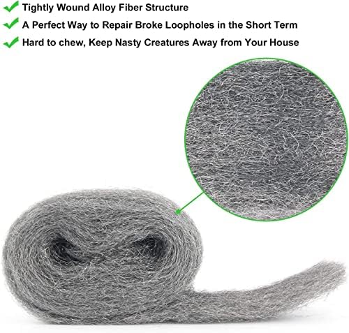 Čelična vuna za kontrolu miševa, DIY komplet tkanine za punjenje čelične vune za blokator zazora, pukotine na