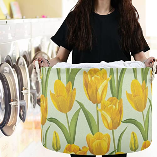 Vissunny Yellow Tulip Cveće Praonica za pranje rublja Oprema za odlaganje kante za skladištenje košara za