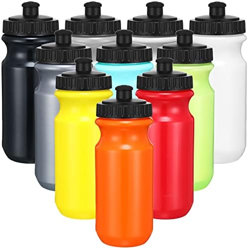 10 komada plastičnih boca za vodu, 20 Oz neonskih prozirnih sportskih boca za vodu za višekratnu upotrebu