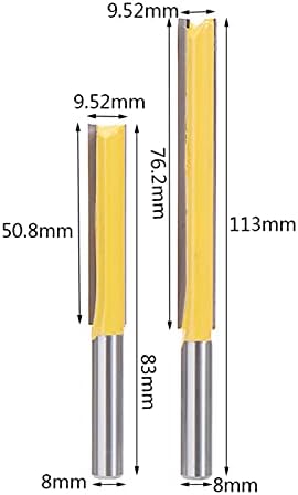 Površinski glodalica 2 komada 8mm drške Flush podrezivanje glodalica Slot glodalica izuzetno dugačka Glodalica