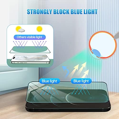 WengTech 2 paketa iPhone 14 Zaštita ekrana protiv plavog svjetla za iPhone13 / iPhone13 Pro Zaštita ekrana od kaljenog stakla [6.1 inch] 9h tvrdoća protiv otiska prsta [lako se instalira]