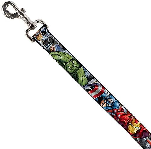 Pas povodac Marvel Avengers 4 Superherone Poses Zatvori 6 stopa dugačak 1,5 inčni široki, višebojni