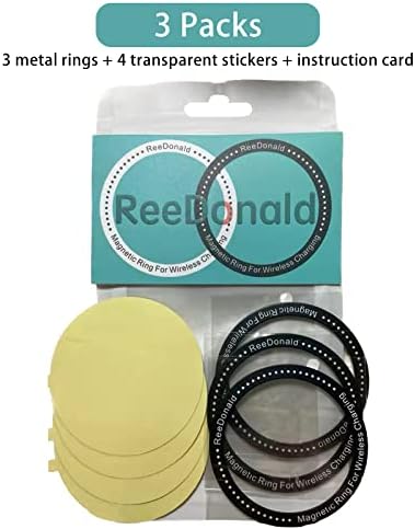 Reedonald magnetski prstenovi 3pack, univerzalni metalni magnet za bežičnu magsafe naboj, kompatibilan sa
