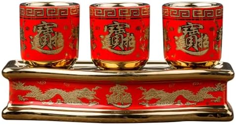 XIALON 3kom / Set obožavanje Boga bogatstvo Guan Gong dekoracija čaša za vino početna Buddha