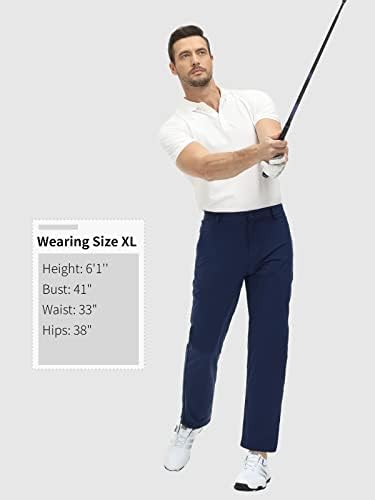 Exarus muške golf hlače Ispružite opušteno uklapanje Proširivi struk Brze suhe haljine hlače sa džepovima ravna