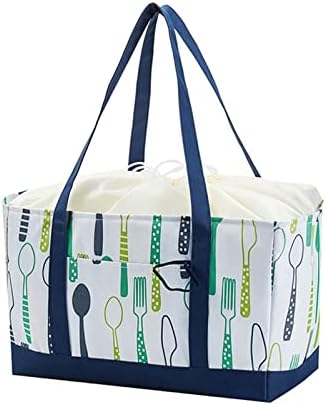 Liruxun sklopiva torba za ručak s vezicama velikog kapaciteta Picnic BBQ Prijenosna torba za grijanje hrane (boja: e, veličina