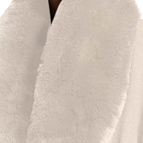 Narhbrg topla vuna Poncho Cape Cardigan za ženski kaput od umjetnog krznenog kaputa Cloak Cape