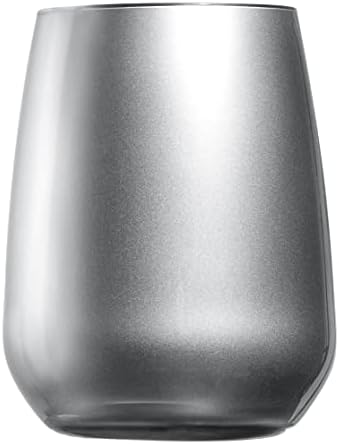Tumbler Glass-dvostruki staromodni Set od 6 čaša Silver DOF Rock tumblers Stemless Crystal za Whisky Bourbon piće za piće 13 oz. Proizvedeno u Evropi od strane barskog