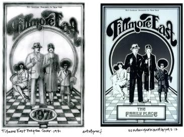 Fillmore East 1971 Poster PROGRAMA Poster + Concept Sketch Artist Dokaz Print Ručno-potpisan od strane